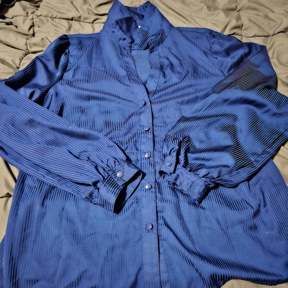 Notations silky button up blouse